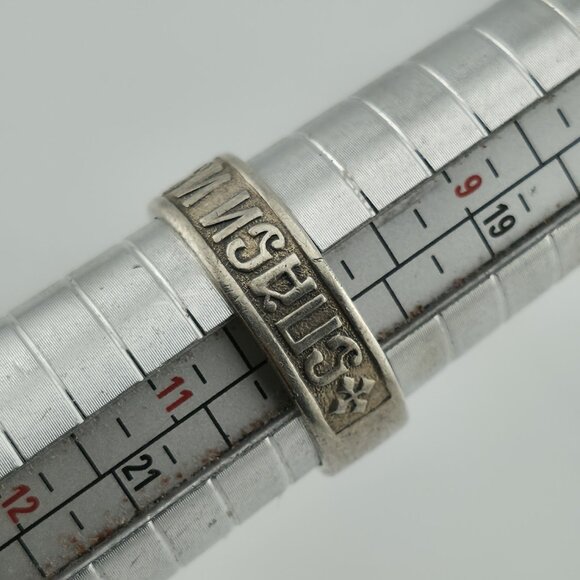 Russian Sterling Silver Ring 925 Band Size 10 Vintage Religious Jewelry USSR - Picture 5 of 11